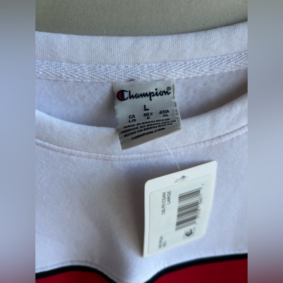 Champion University Of Georgia Bulldogs College Sweater in Red and White. - Picture 4 of 8